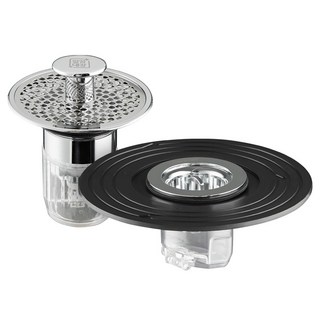 깔끔대장 萬能地漏防臭芯 + 臉盆水槽防臭芯組合, 銀色