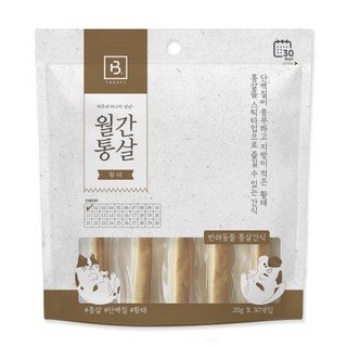 브리더랩 반려동물 월간통살 스틱타입 간식, 닭가슴살 + 황태 혼합맛, 600g, 1개