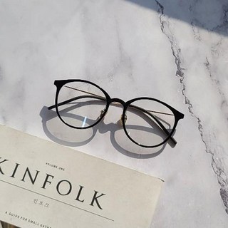 The Brille 超輕量6g圓形大尺寸抗UV藍光眼鏡 全黑