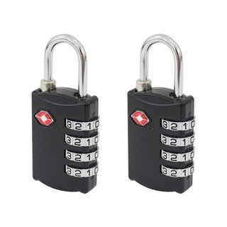 頂級TSA安全鎖 4位密碼轉盤 黑色, 2個
