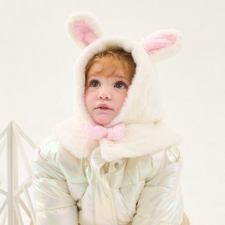 Esther Bunny Little 蹦跳粉紅兔連帽圍脖