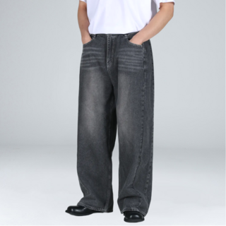 이브클로젯 이황에프엔씨 남성용 사이드턱 Y2K 워싱 와이드 데님 팬츠 6468 1