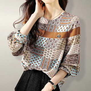 Murielle 女款瓷磚圖案徽章襯衫