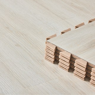 DIY好組裝彈性防火地磚 0.25坪 9片, 白楓木色, 1盒