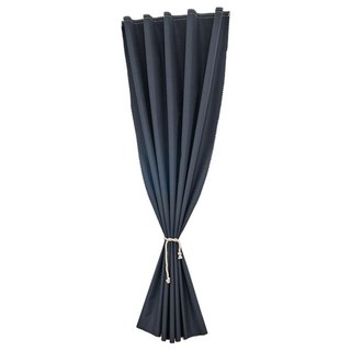 全遮光素面簡約魔鬼氈窗簾 附綁帶 + 魔鬼氈 款式隨機, 深藍色