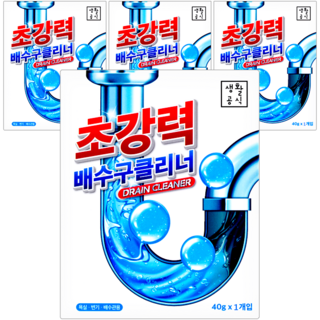 생활공식 배수구 클리너, 40g, 4개