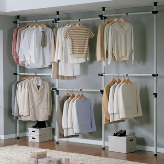 GAHWA HOME SYS. 6層大容量收納掛衣架 NLB4600, 象牙白 + 黑色