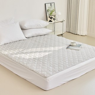 리브맘 데일리 프레쉬 누빔 고정밴드형 침대 패드, 연그레이