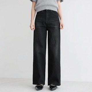 앤드스타일 여성용 롱/기본/숏 기장 딱스판 1탄 인밴딩 스판 와이드 데님 팬츠 264353