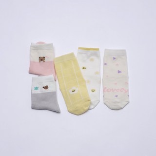 wesocks&papamom 幼兒用Rose中筒襪5雙組 防滑