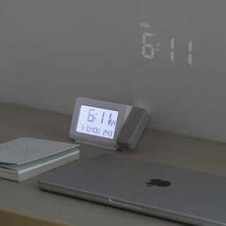 무아스 클리어빔 프로젝션 탁상시계, 그레이