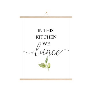 木質掛軸 + 舞蹈海報 + 無痕釘套組, 米色木質