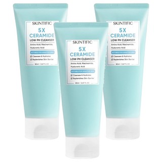 SKINTIFIC 5X 神經醯胺洗面乳, 80ml, 3條