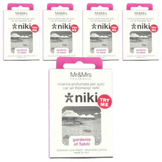 Mr&Mrs FRAGRANCE NIKI GARDENIA OF TAHITI 車用香氛補充片, 5個, 大溪地梔子花