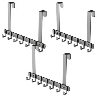 WE CHAMP 太空鋁長版門後掛架7勾 WCB-019, 灰色, 3個