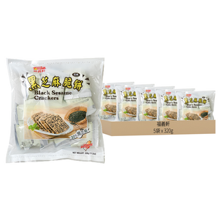 福義軒 黑芝麻脆餅 Set 5, 每包含20%黑芝麻, 320g, 5袋