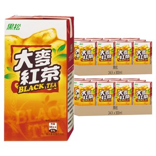 黑松 大麥紅茶, 高級紅茶萃取，香濃焙炒香氣大麥，甘甜美味，順口解渴, 300ml, 48入
