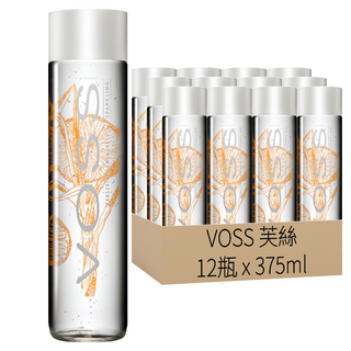 VOSS 芙絲 風味氣泡水 柑橘檸檬草 375ml 挪威進口, 12瓶
