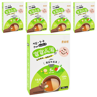 農純鄉 寶寶高湯 鳳梨牛 6個月以上 4包, 600g, 5盒