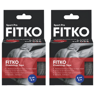 FITKO 飛客 肌力貼 運動型升級款 5cm X 5M 防水 彈性, 1捲, 2盒