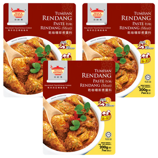 TEAN'S GOURMET 田師傅 仁當乾咖哩即煮醬料，200g，馬來西亞傳統風味，簡易烹飪, 3包