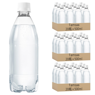 Tamsaa 無標籤氣泡水 原味 500ml, 60瓶