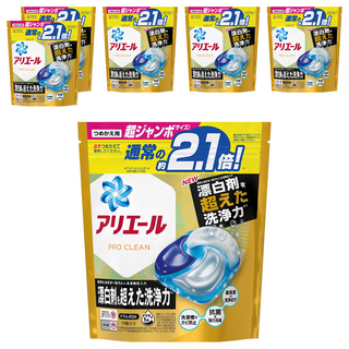 ARIEL 日本原裝進口 Pro Clean 4D立體洗衣球補充包 含漂白成份, 19顆, 6袋