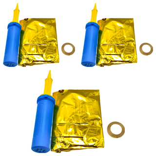 嫁給我氣球 附打氣筒 + 絲帶 16吋, 金色, 3組