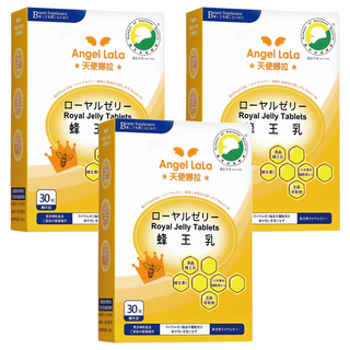 Angel LaLa 天使娜拉 蜂王乳糖衣錠 含芝麻素、輔酵素Q10, 30錠, 550mg, 3盒