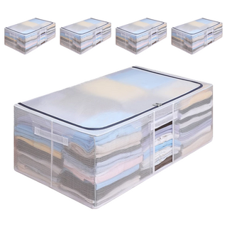 超大防水床底收納箱, 80 x 47 x 24.4cm, 透明, 5個