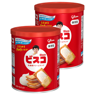 glico 格力高 Bisco 必思可 夾心餅保存罐, 123.6g, 2罐