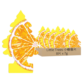 Little Trees 小樹 香片 沁橘, 持久的清新香氣，安全成分，時尚可愛的設計，適用於多種環境, 7g, 8片