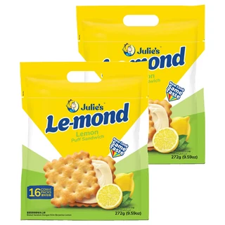 Julie's 茱蒂絲 雷蒙德檸檬夾心餅, 手提包裝, 馬來西亞原裝進口, 272g, 2袋