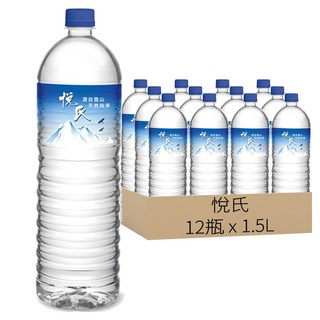 悅氏 礦泉水, 雪山山脈天然純淨水 12瓶, 1.5L