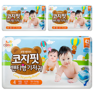 comet Baby Cozy Fit 韓國製 舒適褲型紙尿褲/尿布 10~14kg, L, 126片