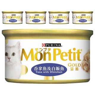貓倍麗 金罐 85g*5罐 貓咪濕糧 營養豐富 容易消化, 吞拿魚及白飯魚