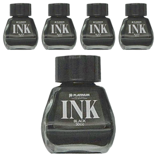 PLATINUM 白金牌 鋼筆專用墨水 INK-400, 黑色, 5瓶