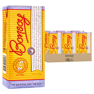 bonsoy 棒豆奶 原味豆奶, 1L, 6瓶