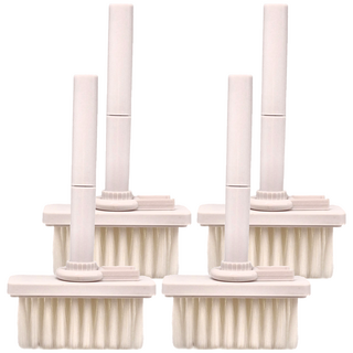 FANCY LIFE 多功能鍵盤清潔刷 尼龍刷毛彈性好 附拔鍵器 植絨海綿 金屬筆尖 高密度刷頭, 純白色, 4個