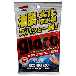 SOFT99 超強力油膜濕紙巾, 1個, 6個裝