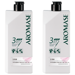 AROMASE 艾瑪絲 草本胺基酸每日健康洗髮沐浴露 沐癒天竺葵, 2個, 520ml