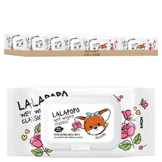 MOTHER-K LALAPOPO 大馬士革玫瑰絲柔濕紙巾 掀蓋款, 45g, 100張, 10包