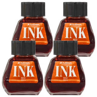 PLATINUM 白金牌 鋼筆專用墨水 INK-400 30ml, 紅色, 4瓶