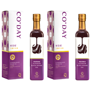 CO'DAY 好日籽 100%鮮榨頂級黑麻油, 低溫壓榨 保留醇厚香氣 適合冬季養生進補, 500ml, 2瓶