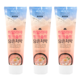 LG 生活健康 喜馬拉雅粉晶鹽牙膏，去除牙菌斑 預防蛀牙 花香薄荷 亮白牙齒, 100g, 3條