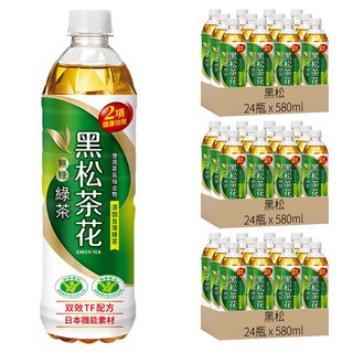 黑松茶花 綠茶 無糖, 580ml, 72瓶