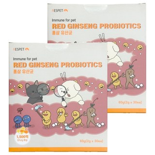RESPET 多功能紅蔘寵物益生菌 30包, 60g, 2個, 腸道健康/乳酸菌