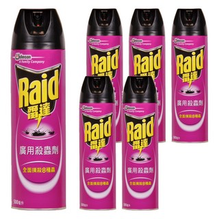Raid 雷達 廣用殺蟲劑, 500ml, 6罐
