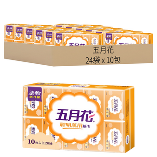 五月花 聰明萬用紙巾 120張, 10包, 24袋