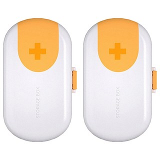 可切藥便攜4分格藥盒 - 白色 ABS+PP材質 6x10x2.5cm, 2個